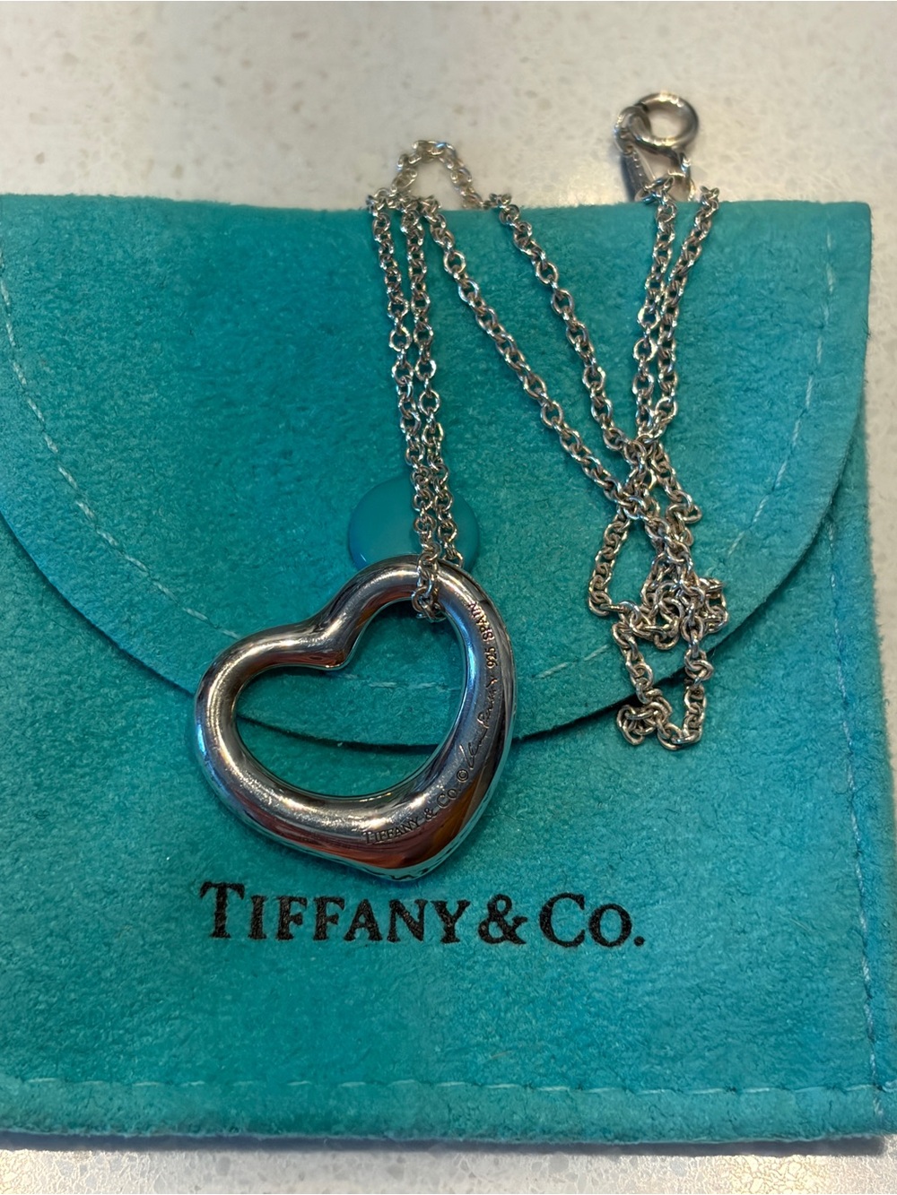 Tiffany & Co. Elsa Peretti Open Heart Pendant Necklace